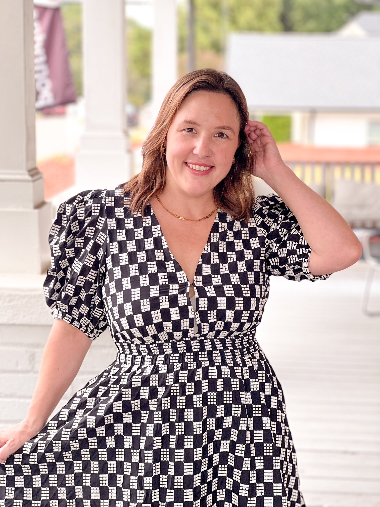 Midnight Weave Short Sleeve Dress
