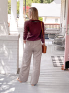wide leg houndstooth pants