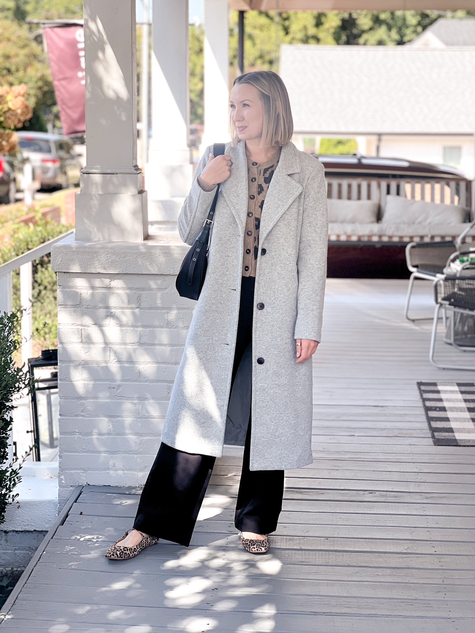 classic grey peacoat