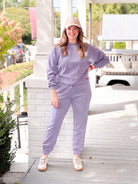 Purple Cuffed Sweatpants