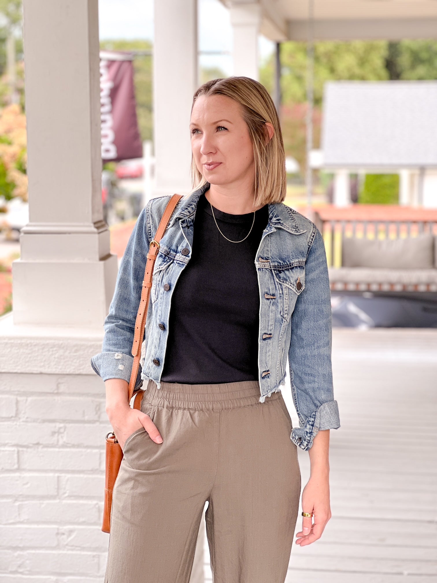 Black Long Sleeve Ribbed Crew Neck Top