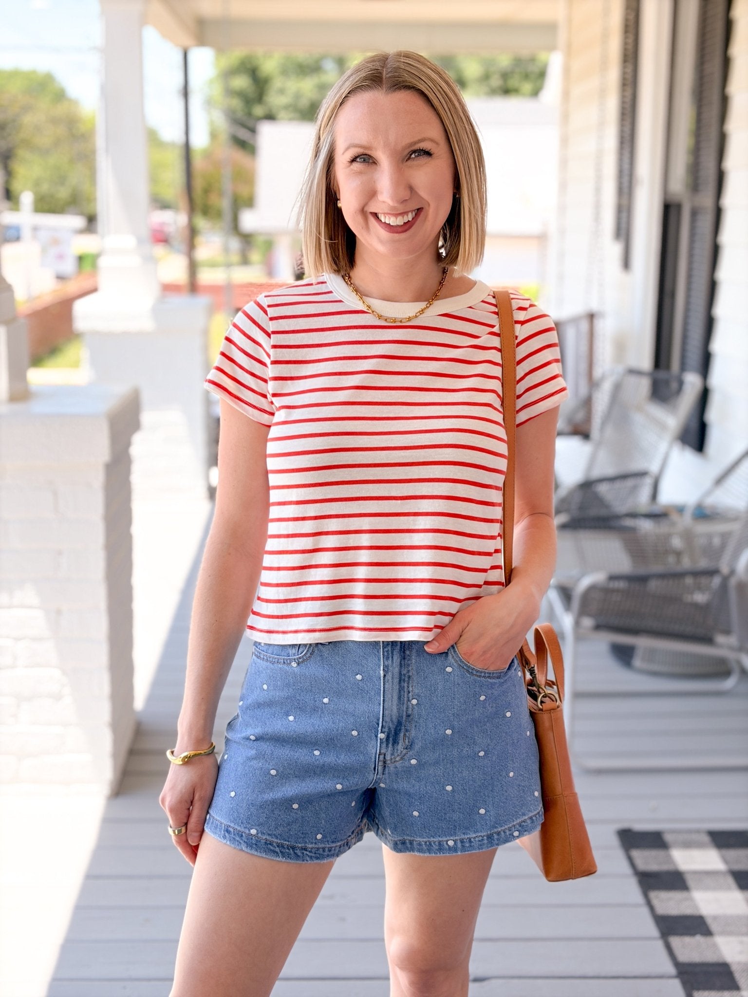Rose & Lee Co Junie Tee, Lychee by Z Supply short sleeve