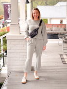 Green/Grey Long Sleeve Cropped Sweatshirt