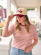 Rose & Lee Co Harlow Tee, Red short sleeve