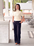 black straight leg work pant