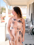Rose & Lee Co Mia Dress, Blue/Taupe Abstract Event Dress