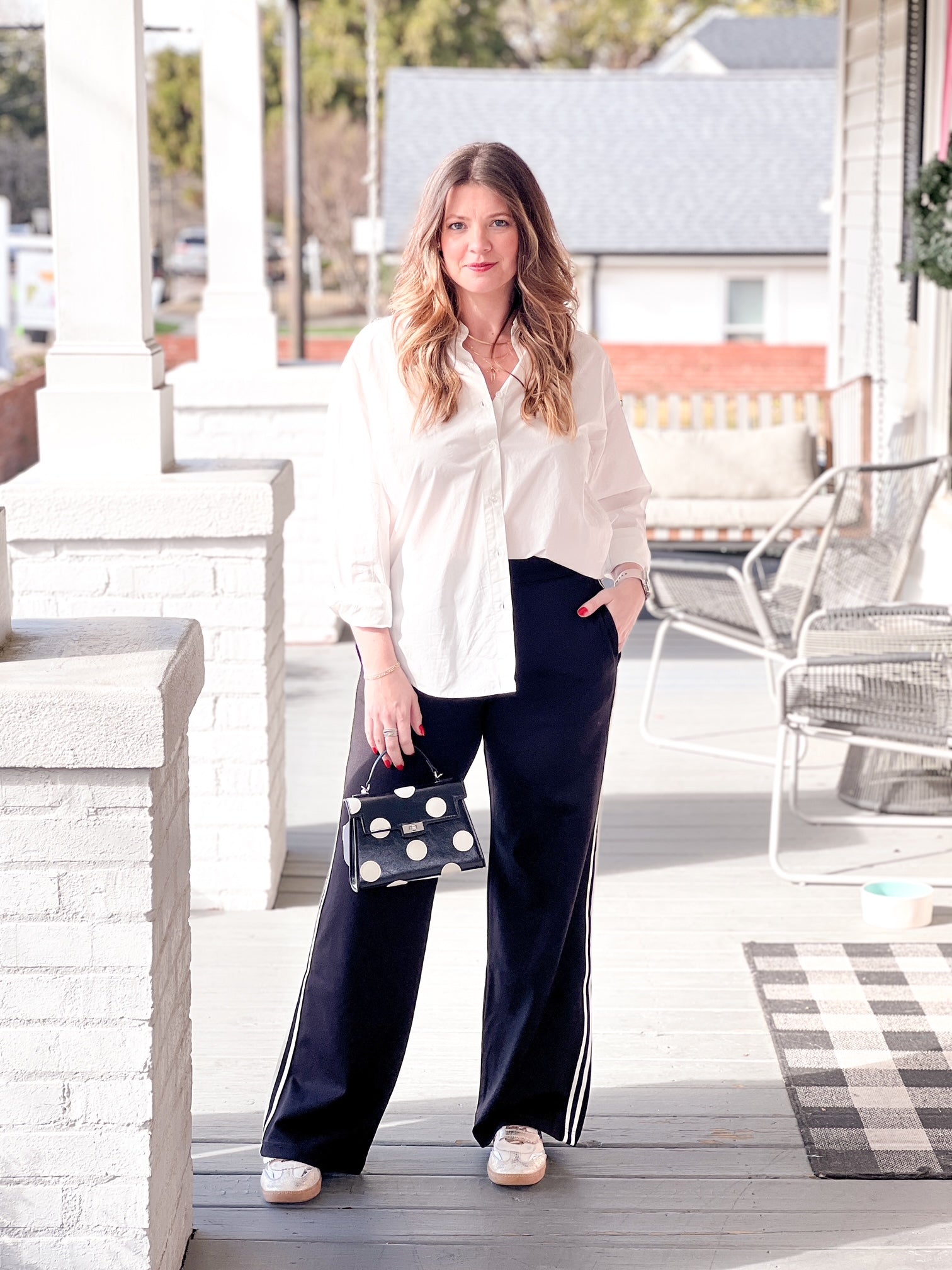 white button down collared shirt