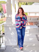 Multi-Colored Striped Long Sleeve Cardigan