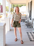 Rose & Lee Co Joella Top, Green Multi Work Tops