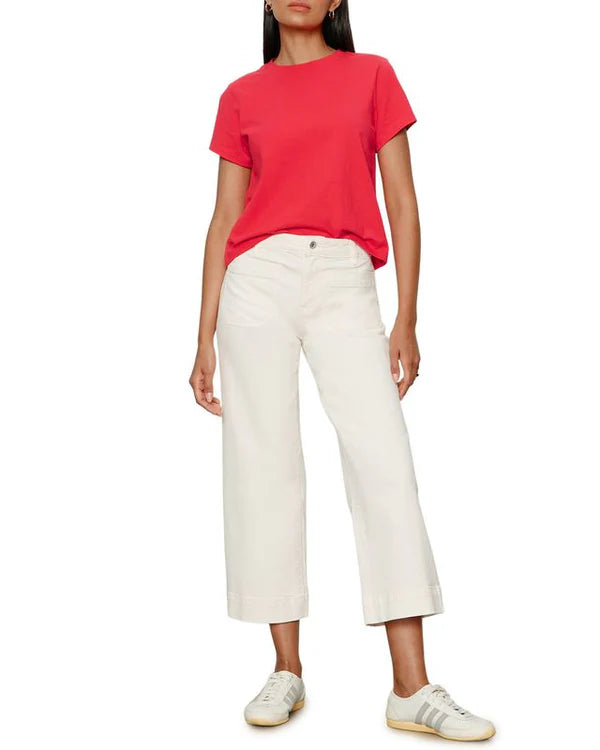 bright orange red short sleeve tee