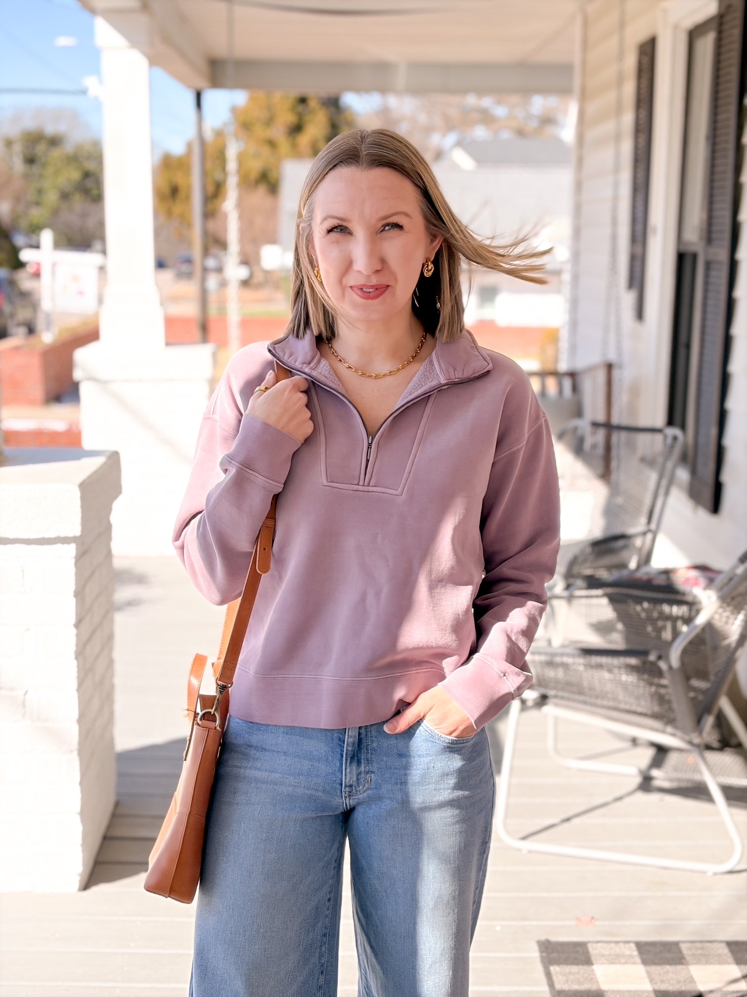 Purple Half Zip Pullover