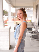 Two Tone Sleeveless Denim Tank