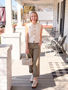 Ivory Pointelle Button Front Tank