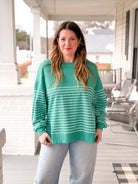 Green Striped Modern Weekender