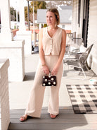 wide leg white linen pants with elastic waist