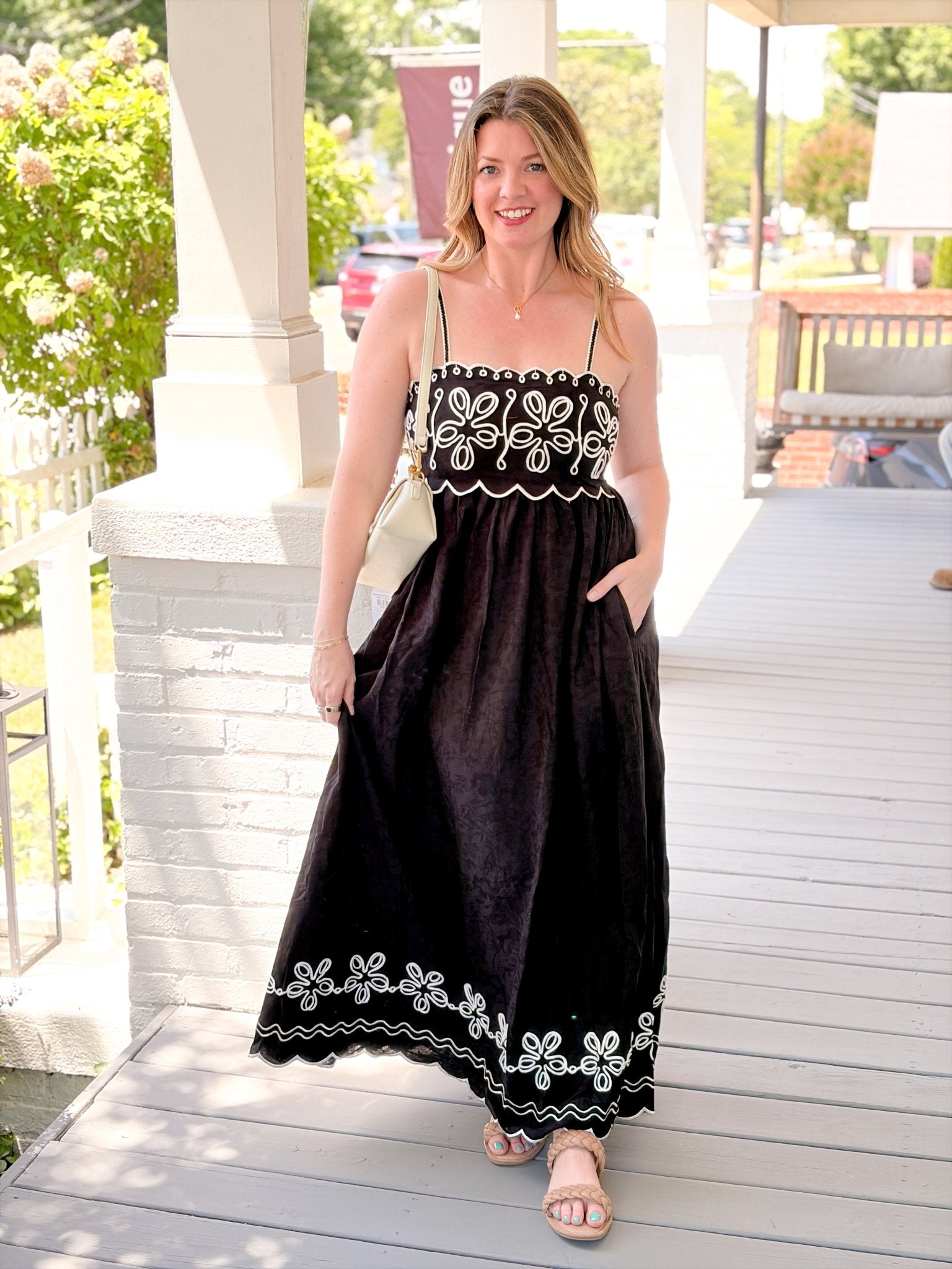 Rose & Lee Co Dakota Dress, Black/Ivory Casual Dresses