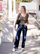 long sleeve top with scoop neck