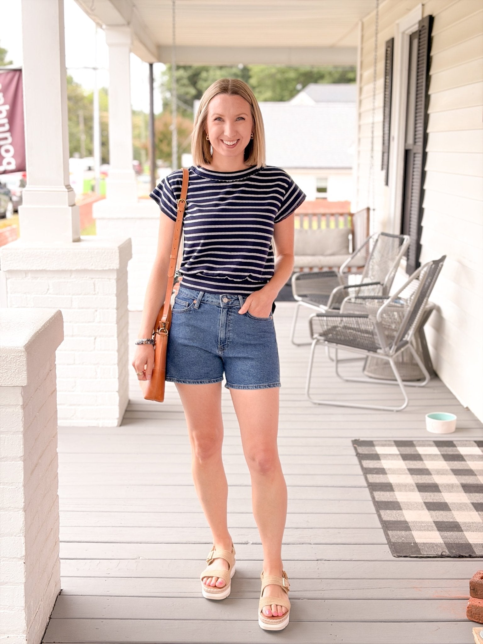 Rose & Lee Co Osper Tee, Navy/Ivory by Project Social T short sleeve