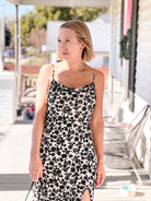 Sleeveless Cowl Neckline Midi Dress