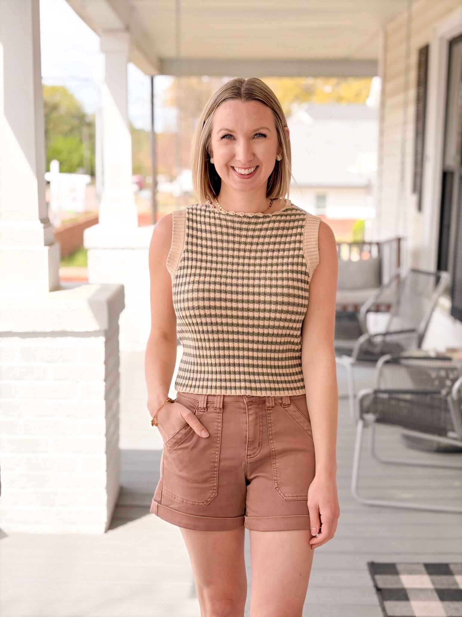 Rose & Lee Co Mona Tank, Sage Multi Tanks