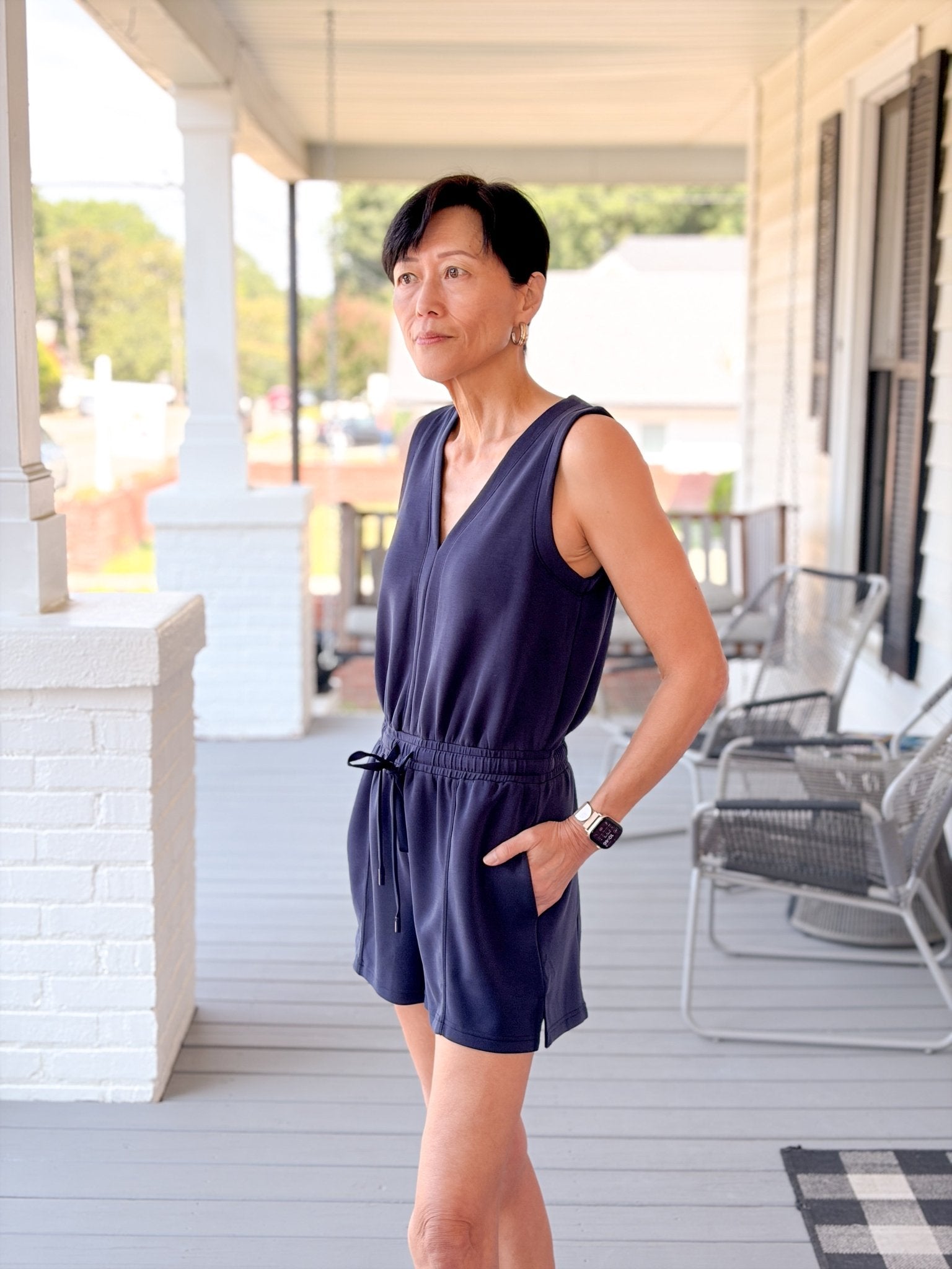 Rose & Lee Co Andi Romper, True Navy Romper