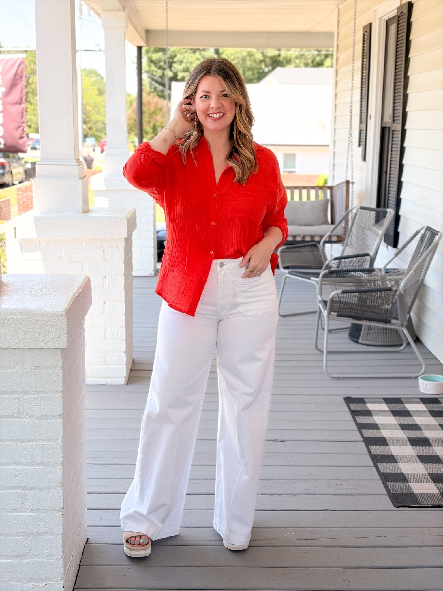 Rose & Lee Co Perfect Airy Top, Lychee by Z Supply Long Sleeve