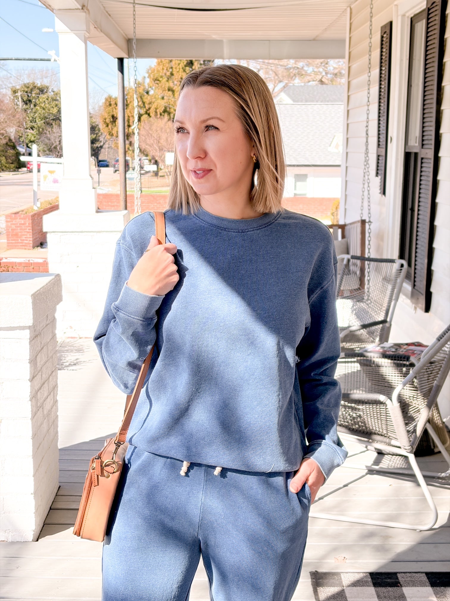 Indigo Blue Mineral Wash Sweatshirt