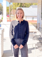 Black Long Sleeve Button Front Cardigan