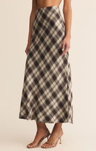 Plaid Flannel Lightweight Midi Length Skirt