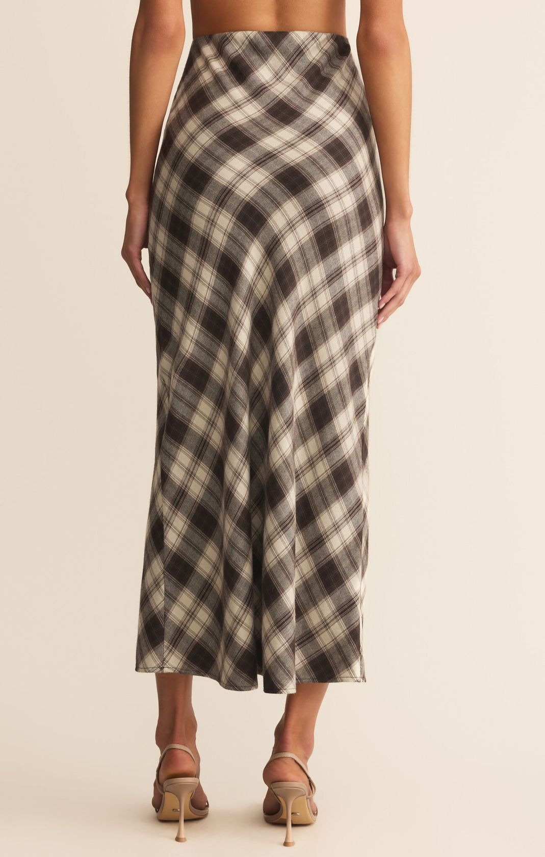 Plaid Flannel Lightweight Midi Length Skirt