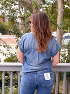 Rose & Lee Co Evelyn Top, Marina Wash short sleeve