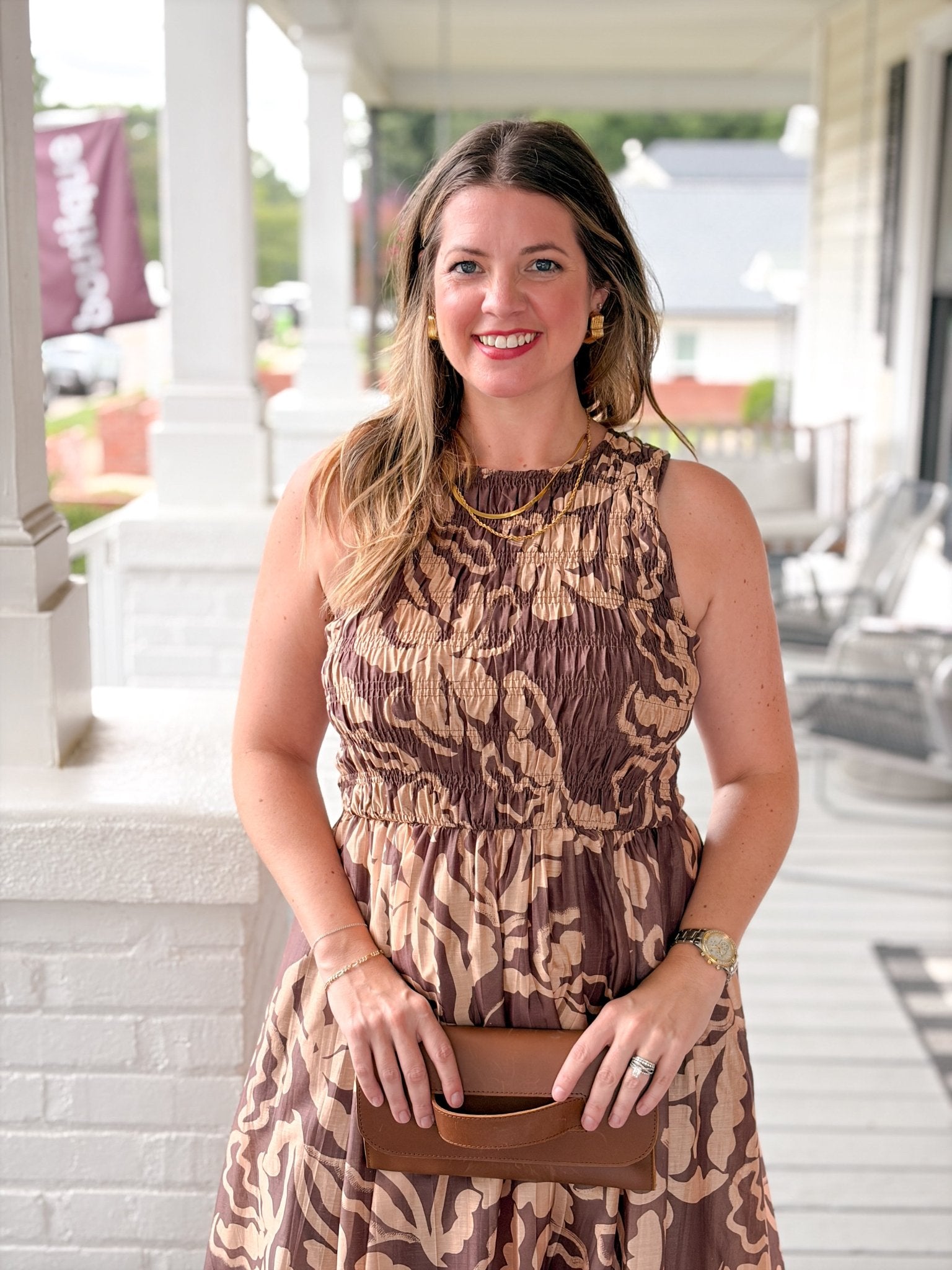 Rose & Lee Co Julie Dress, Oak/Beige Event Dress