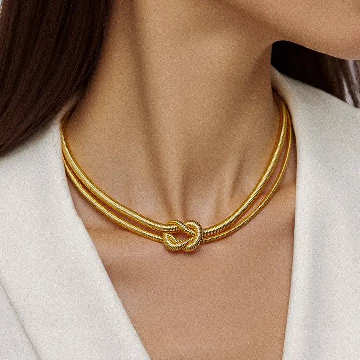 Rose & Lee Co Evereign 18K Gold Non-Tarnish Knot Necklace Necklaces