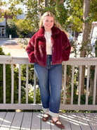 Rose & Lee Co Everest Fur Bomber Jacket, Bordeaux by Sanctuary Jackets