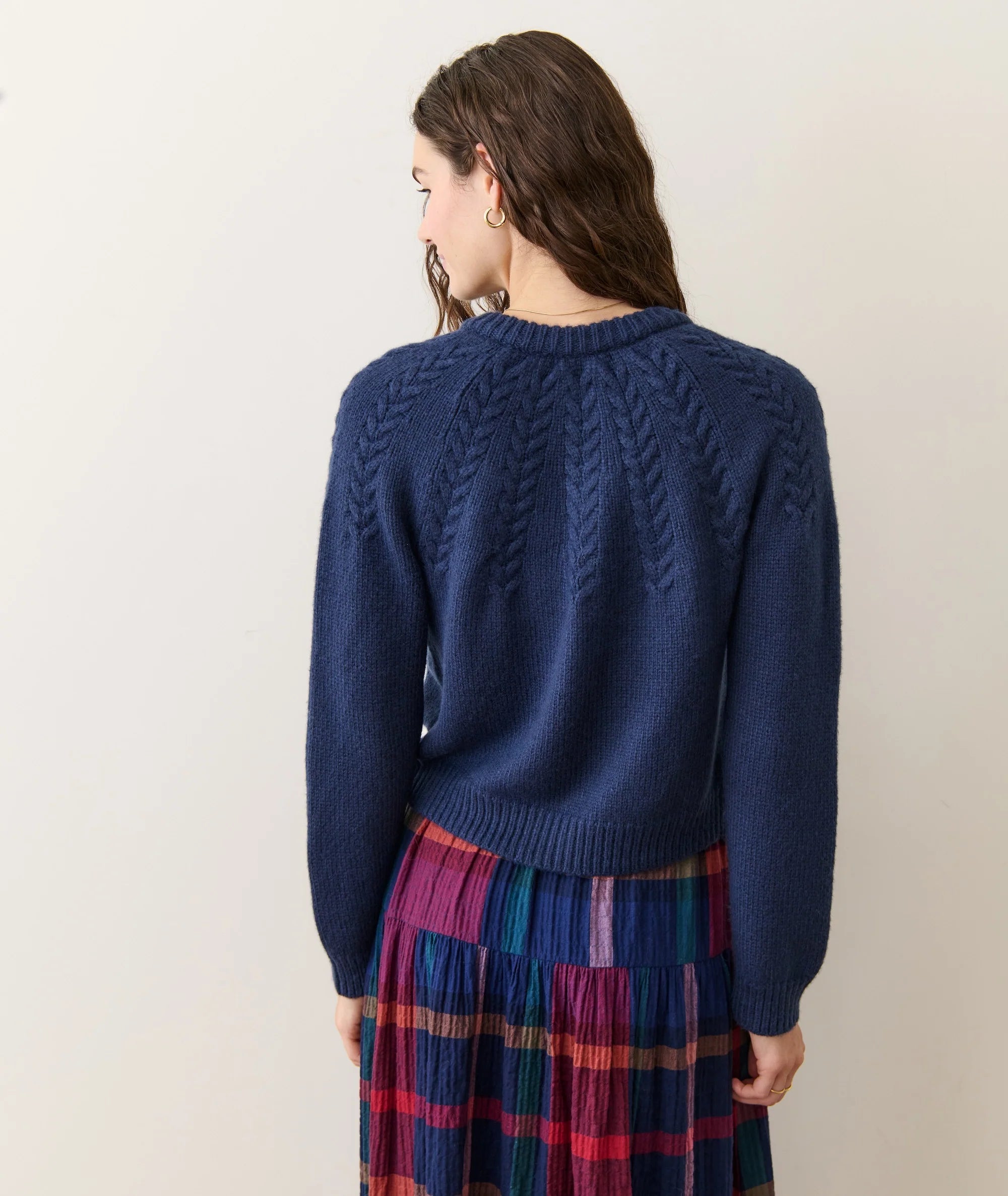 Navy Cable Knit Cardigan
