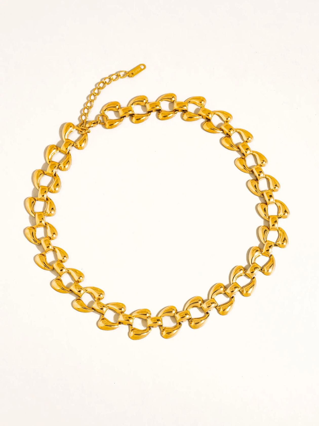 Rose & Lee Co Everly Chain Link Necklace, 18k Gold Earrings