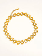 Rose & Lee Co Everly Chain Link Necklace, 18k Gold Earrings