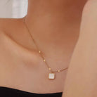 Gold Square Shell Necklace