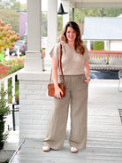 Olive Green Elastic Waistband Pants