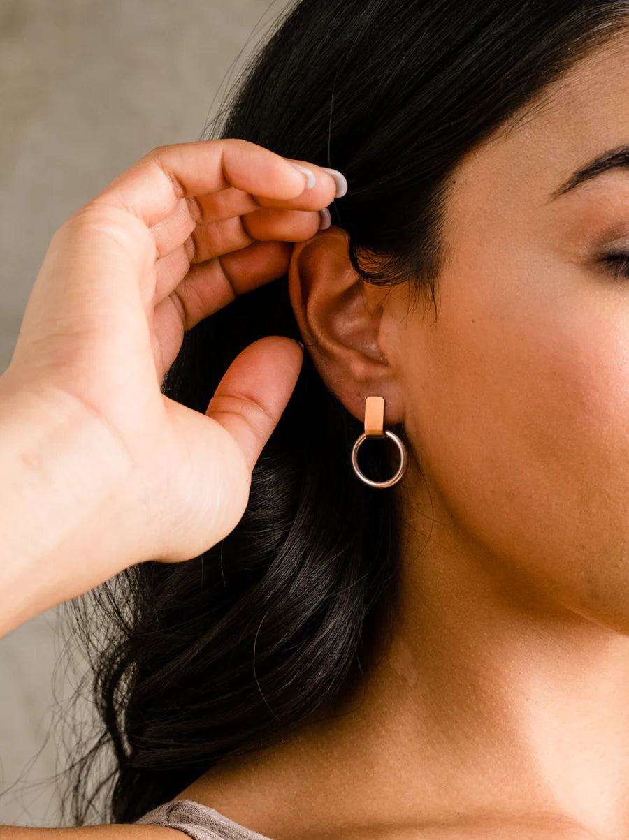 Two Tone Drop Earrings