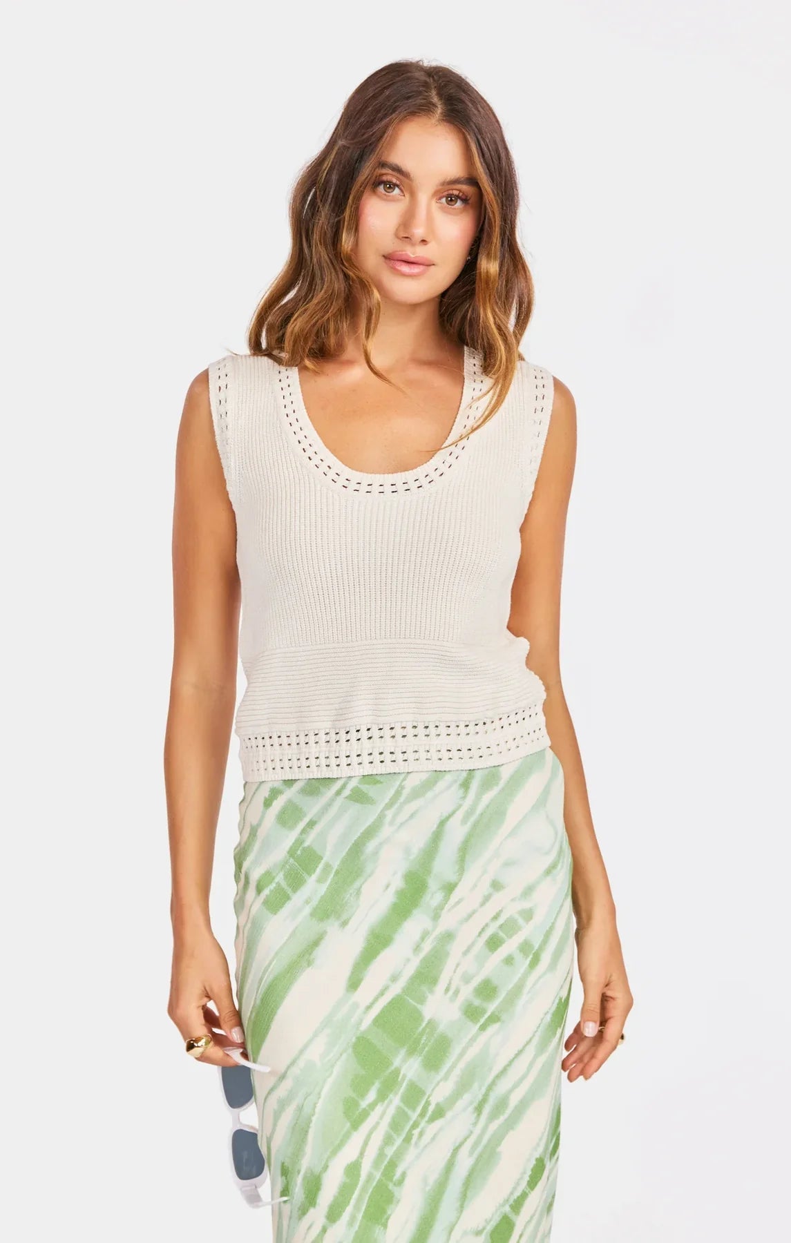 Rose & Lee Co Finn Tank, Cream Tanks