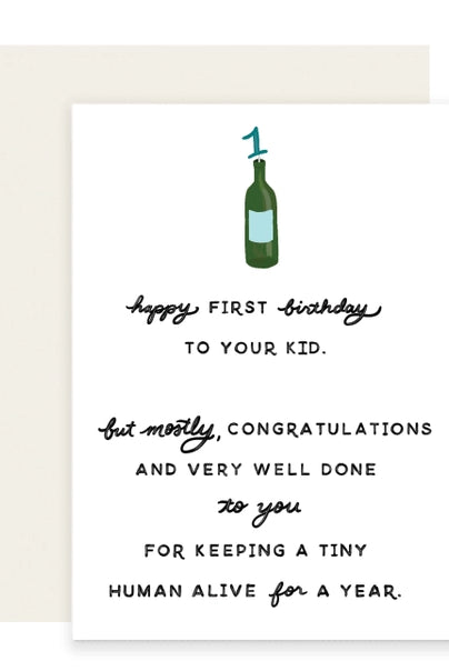 first birthday wine funny card ethical boutique downtown apex nc