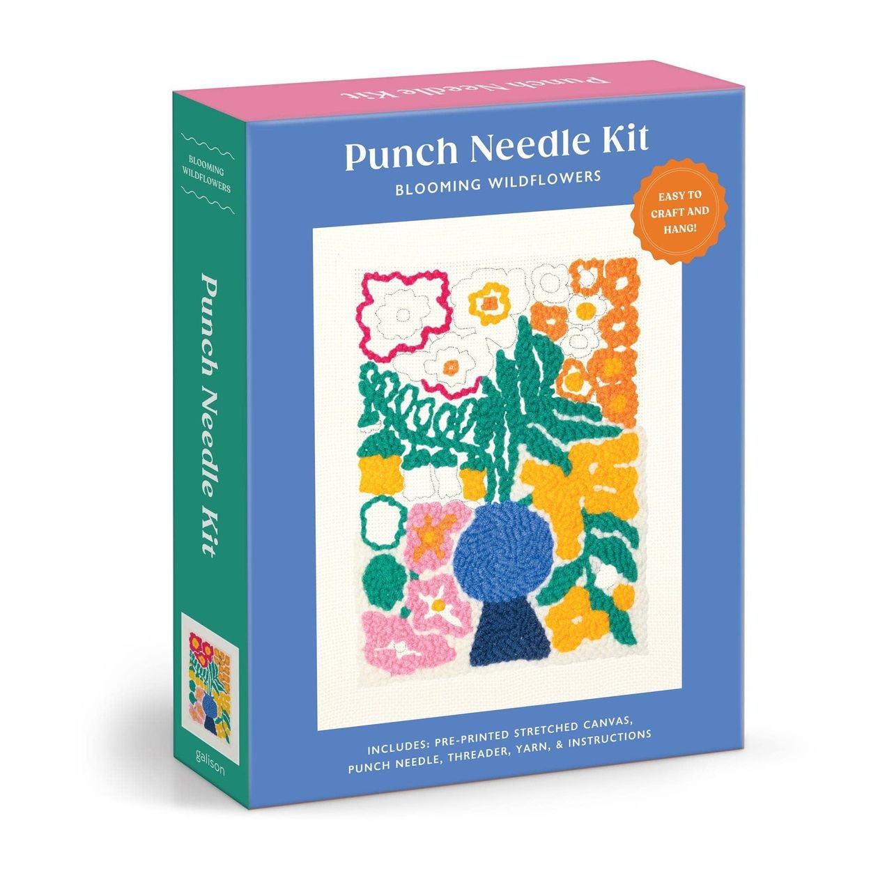 Rose & Lee Co Punch Needle Kit, Blooming Wildflowers Home & Gifts