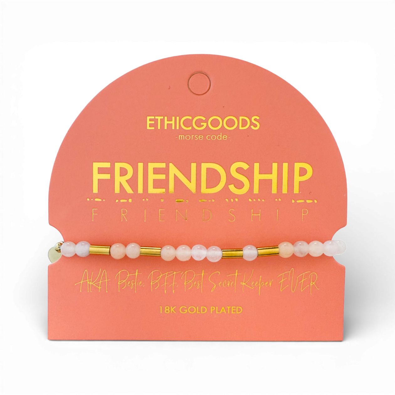 Friendship Morse Code Pearl & Stone Beaded Bracelet