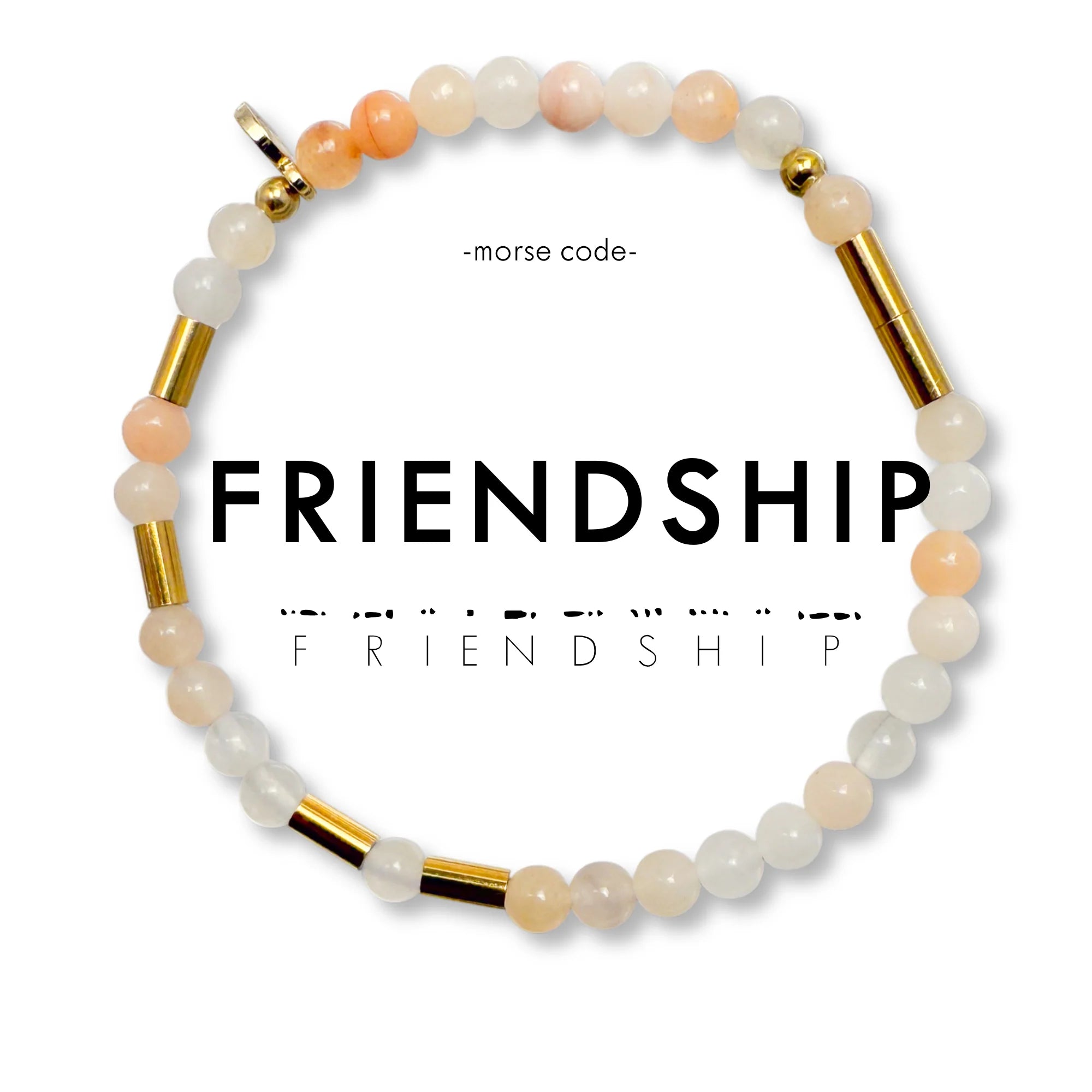 Rose & Lee Co Morse Code Pearl & Stone Beaded Bracelet, Friendship Bracelets