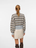 Light Grey Printed Turtleneck Sweater