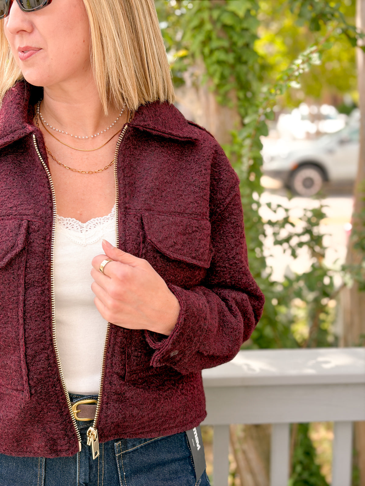 Rose & Lee Co Galinda Jacket, Wine Jackets