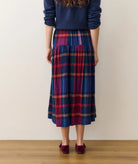 Multi Colored Plaid Midi Skirt