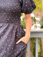 Rose & Lee Co Gigi Dress, Navy Polka Dot by Marine Layer Casual Dresses