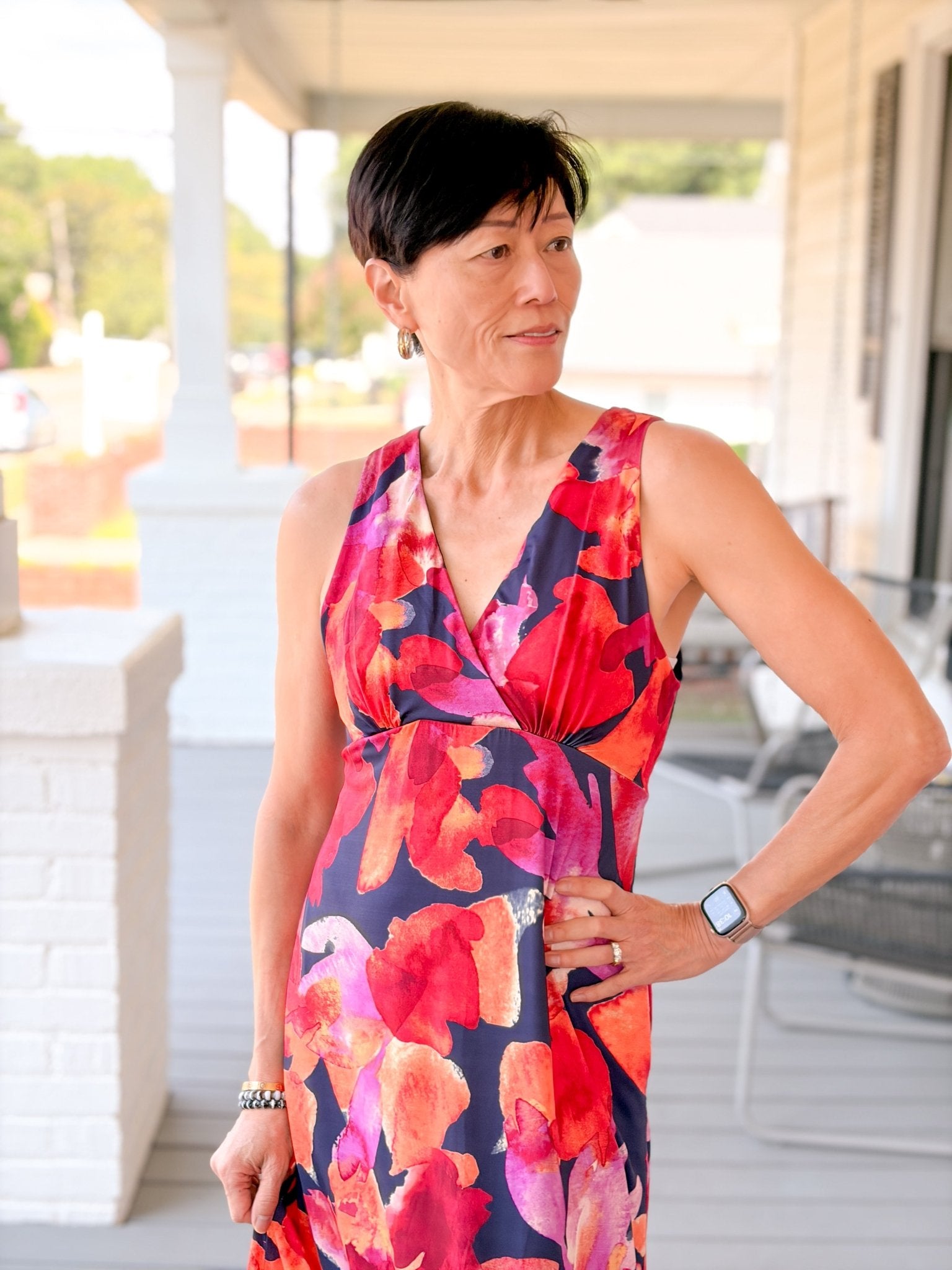 Rose & Lee Co Adele Dress, Navy/Multi Floral Event Dress
